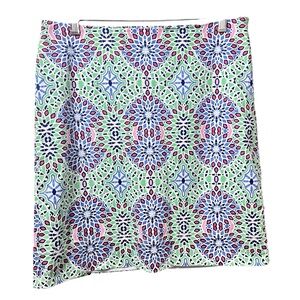 Talbots Colorful Geometric Print Lined Skirt Size 6 Knee Length